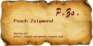 Posch Zsigmond névjegykártya